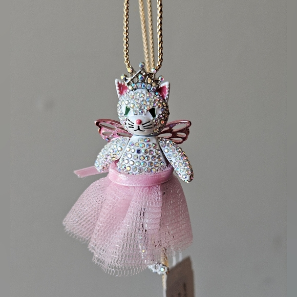 Betsey Johnson Cat Fairy Pendant Slider Necklace - Picture 9 of 16